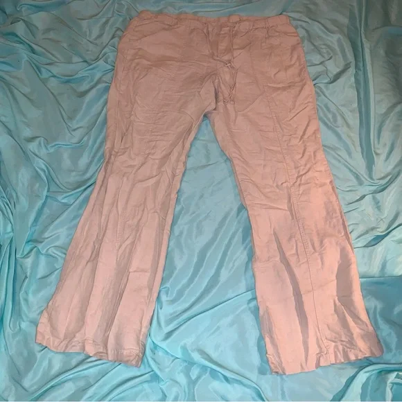 New York & Company Cream Linen Pants Size Large - Picture 2 of 7